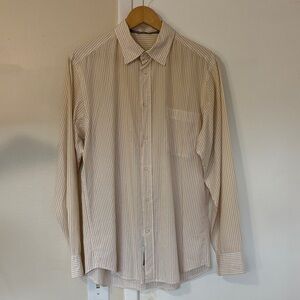 Zegna Sport Long Sleeve Pin Striped Button Down Shirt
